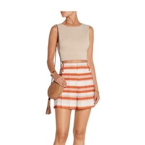 Alice + Olivia high waisted orange stripe flutter Shorts